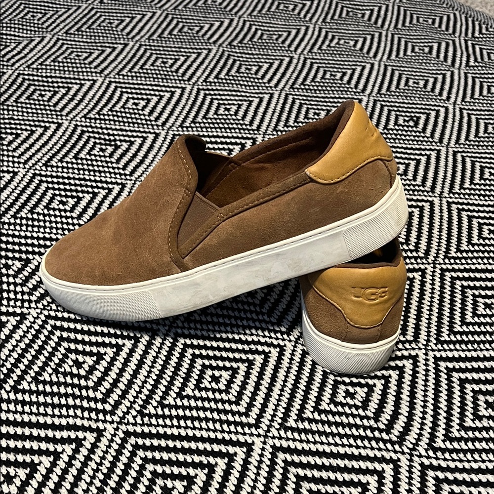 UGG Women Tan and Cream Slip-On Sneakers